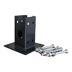 GoodHome Base Poteau à Fixer Neva Noir 9 X 9 Cm