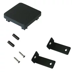 GoodHome Chapeau Carré Métal Et Plastique Neva Anthracite 7,5 X H.3,7 Cm + Fixation Anthracite