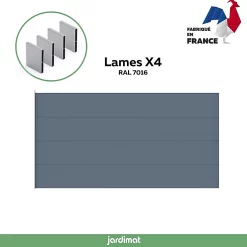 Clôture Jardimat Chalon Gris 250 Cm, 4 Lames