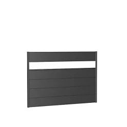 Panneau Acier Droit Biohort 200 X H.135 Cm Gris + Verre Acrylique