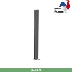 Poteau Clôture Jardimat Alu Gris H. 98 Cm